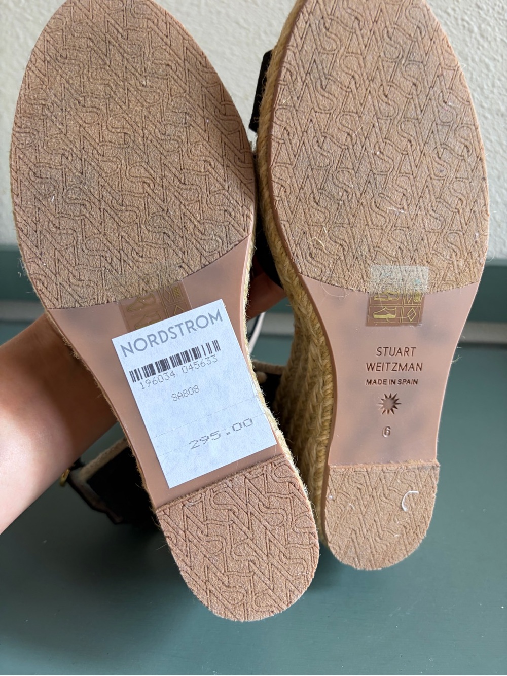 Stuart Weitzman NWT Mirela Espadrille Wedge Sandal Size 6 - Picture 5 of 7
